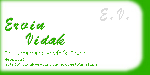 ervin vidak business card